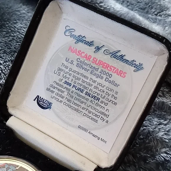 NASCAR superstar colored 2000 u.s silver eagle dollar